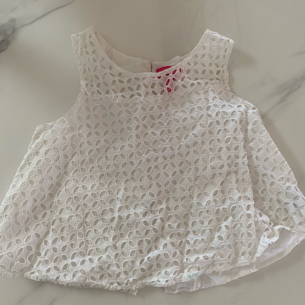 White Eyelet Sleeveless Top